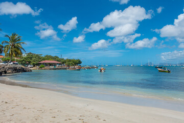 Plage de la ville de Sainte Anne, Martinique, Antilles Françaises.	
