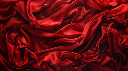 Obraz premium Luxurious red silk folds elegantly cascade, creating a stunning visual experience