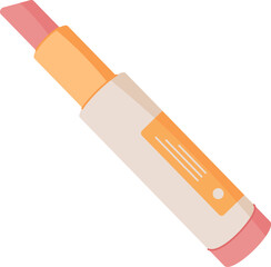 Flat tube of organic lipstick, a beauty product for makeup lovers. Simple design of cosmetic tube emphasizes skincare and hygiene. Ideal for beauty and fashion contexts, showcasing the essence