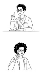 A person raising a hand to get noticed. 