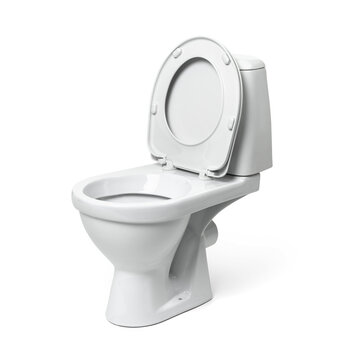 Toilet with raised seat, isolated on a transparent background png