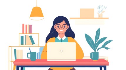 Teacher conducting virtual class on laptop