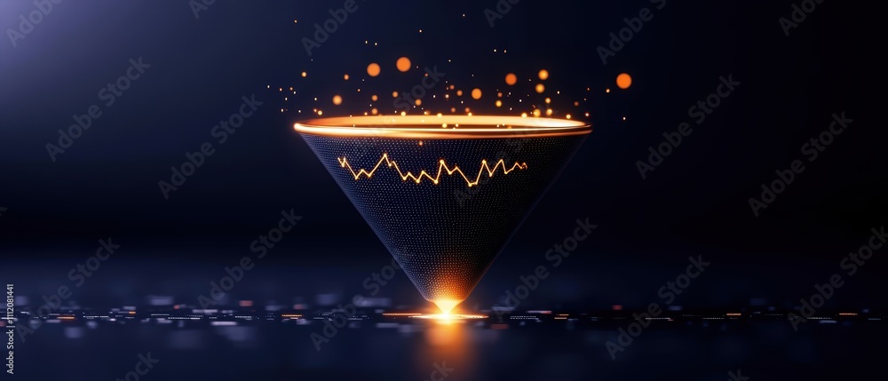 Poster a digital vortex emits glowing particles, creating a mesmerizing visual effect with vibrant colors a