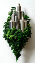 Fototapeta premium Eco City 3D Illustration