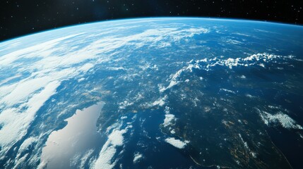 Fototapeta premium A beautiful aerial view of the Earth from space with clouds and oceans visible, planet, global, earth, space, atmosphere