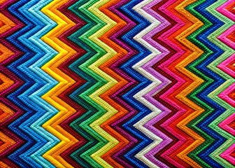 Colorful Zigzag Patterns Form a Vibrant Tapestry in an Abstract Minimalist Design, Perfect for Modern Decor and Artistic Inspiration in Photography and Graphic Design
