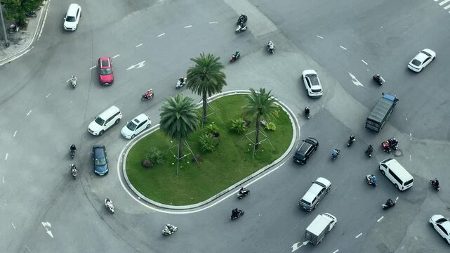 Belebte Stra&szlig;enkreuzung in Hu&ecirc;, Vietnam