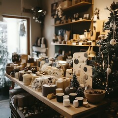 Holiday Themed Pop-Up Shop Featuring Unique Crafts and Decorations