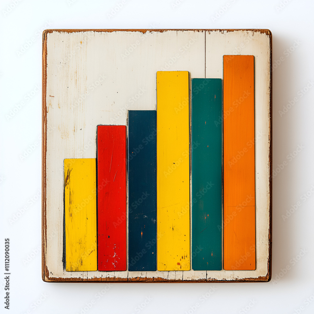 Poster colorful bar graph displaying data trends office space visual representation modern environment aeri