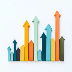 Business growth trends office space infographic minimalist design eye-level visual understanding of performance data