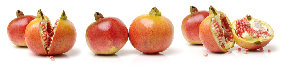 Juicy pomegranate on white background