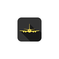 Flight of the plane icon isolated on transparent background