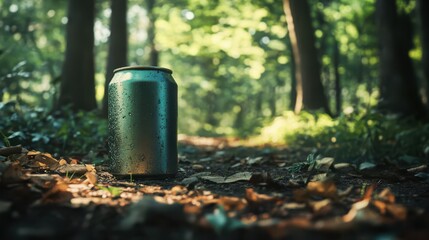 Fototapeta premium Can in the Forest Mockup