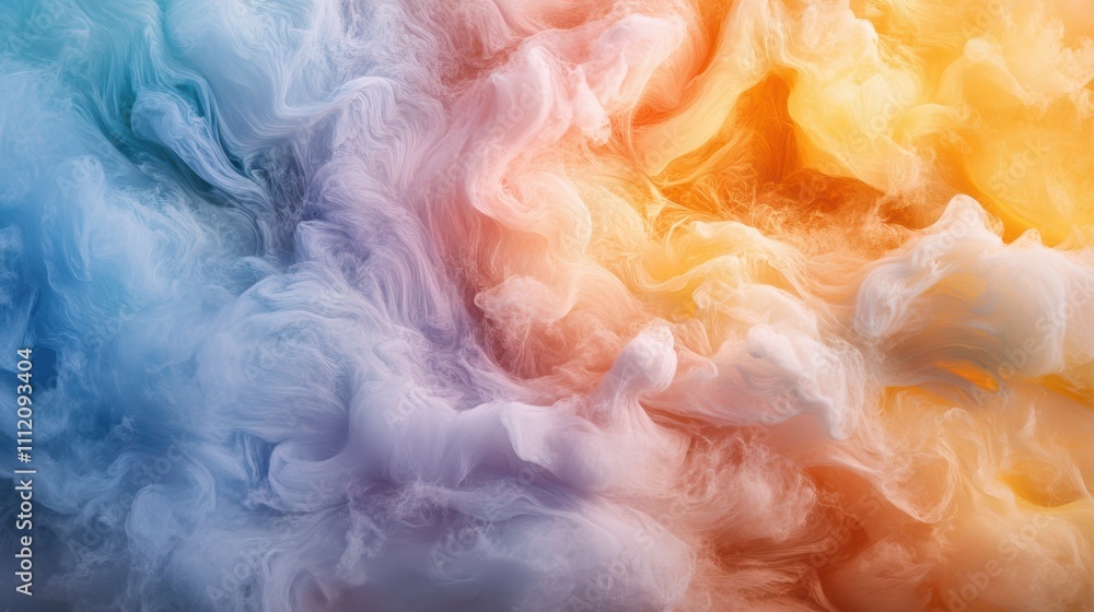 Poster captivating swirls of color: an ethereal dance of soft hues and fluid dynamics in motion