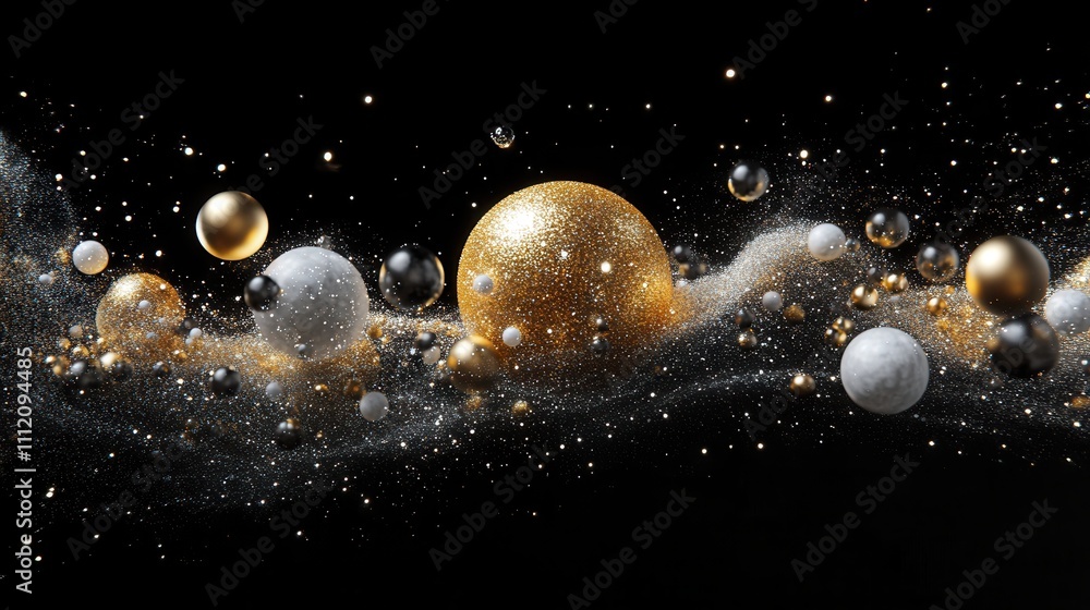 Poster abstract out-of-focus christmas lights in vibrant warm and cool tones, creating a soft and shimmerin