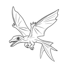 Rhamphorhynchus illustration coloring page - coloring book for kids
