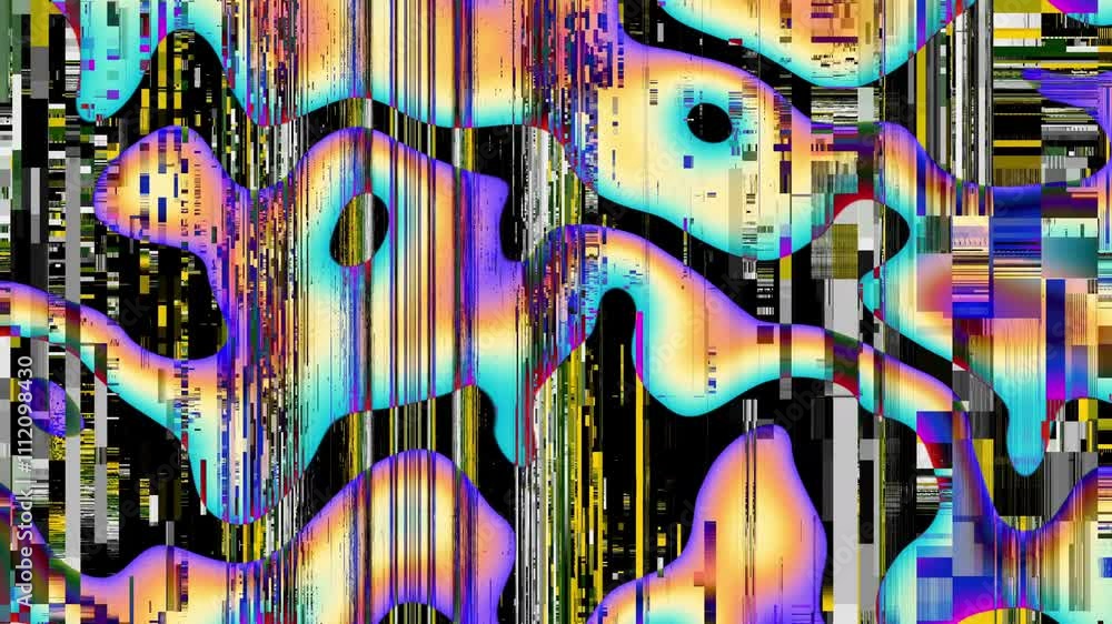 Aufkleber Unique Design Abstract Digital Pixel Noise Glitch Error Video Damage. Seamless Loop video