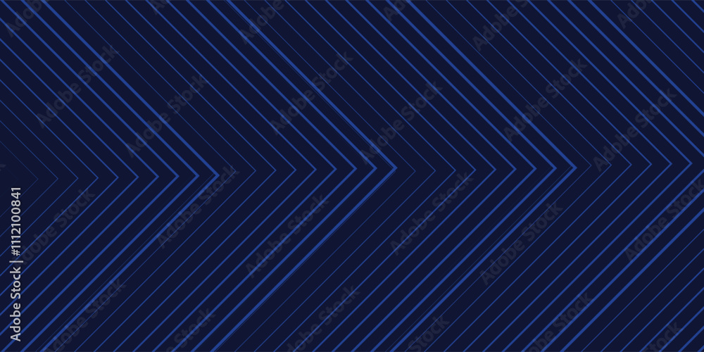 Poster Dark blue abstract background with glowing arrow lines technology futuristic concept. Modern shiny blue geometric lines design. Horizontal banner template suit for cover, header, poster, banner, web