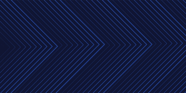 Dark blue abstract background with glowing arrow lines technology futuristic concept. Modern shiny blue geometric lines design. Horizontal banner template suit for cover, header, poster, banner, web