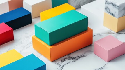 Mockup of customizable color design box