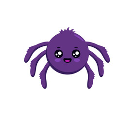 Friendly cartoon spider with a cute, happy face and big, expressive eyes. This small, soft character is perfect for lively comics or kids decorations.
