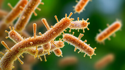 Fototapeta premium Close-Up View of Legionella pneumophila Colonies Under Microscope
