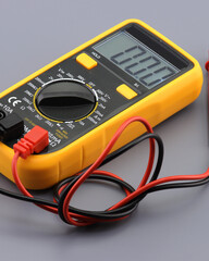 A digital multimeter for measuring the parameters of electrical circuits. Close-up. Soft focus.