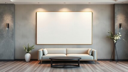 A modern and stylish wall art mockup featuring a canvas with a minimalist design, graphic design, interior design