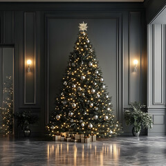 Fototapeta premium Elegant 3D Christmas Tree Illustration