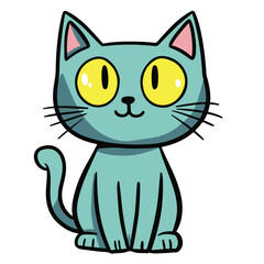Fototapeta premium Hand drawn toddler cute cat