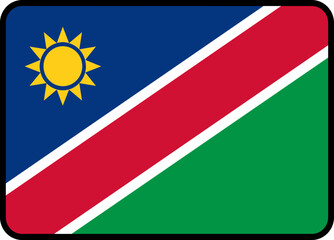 Fototapeta premium Namibia Flag Rounded Rectangle Icon
