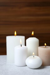 Beautiful composition with candles on the table