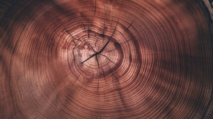 Close-up view of a Redwood tree cut surface showcasing detailed growth rings and natural wood texture, perfect for backgrounds, textures, and woodworking design references. 