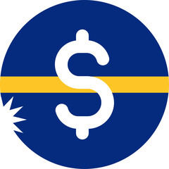 Nauru Flag on US Dollars