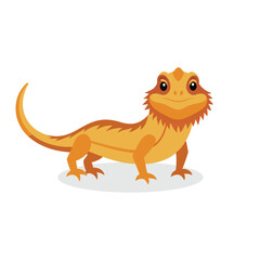 Obraz premium Bearded Dragon animal isolated flat vector illustration on white background.