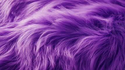 Fototapeta premium Macro View of Fluffy Purple Fur Texture. Top View of Soft and Colorful Hairy Background. Close-Up of Wavy Pattern with Rich Color. Cozy Animal Fur Texture for Stock Images