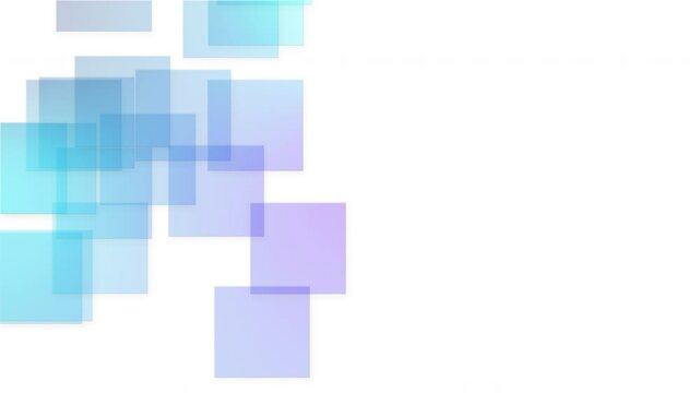 Abstract blue and purple gradient squares minimal motion design white corporate tech background. Seamless loop animation