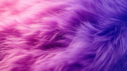 Obraz premium Macro View of Fluffy Purple Fur Texture. Top View of Soft and Colorful Hairy Background. Close-Up of Wavy Pattern with Rich Color. Cozy Animal Fur Texture for Stock Images
