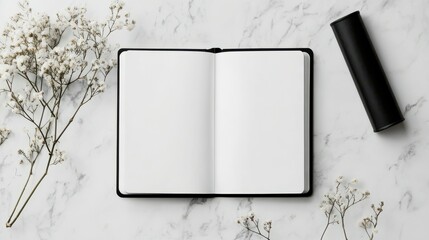 Mockup Of Notebook With Customizable Front Cover