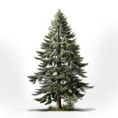 Fototapeta premium Tall evergreen tree isolated on white. (5)