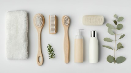 Personal hygiene products isolated on white background