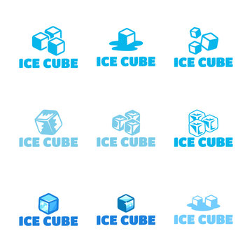 Ice cube logo design template.
