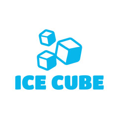 Ice cube logo design template.