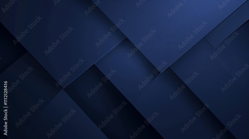 Poster dark blue abstract geometric background features overlapping shapes, creating a modern and minimalis