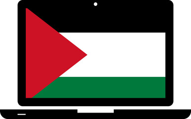 Palestine Flag in Laptop