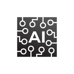 AI Logo. Artificial Intelligence logo design illustration