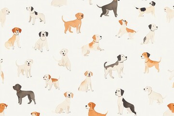 A white background with dogs pattern