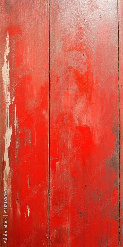 Aufkleber the red wood has a rough texture and he is old. the red color is bold and stands out against the bac