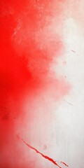 Fototapeta premium A red splatter of paint on a white background. The splatter is large and covers a significant portion of the background. The red color is bold and stands out against the white background