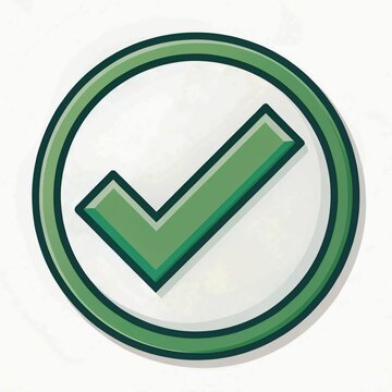 recommend clip art: 3d check icon, checklist tick, done mark. Vector realistic plastic style checkmark, symbol of selection, confirmation or approval. Green circle with a white, white background